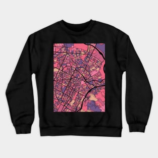 Turin Map Pattern in Purple & Pink Crewneck Sweatshirt